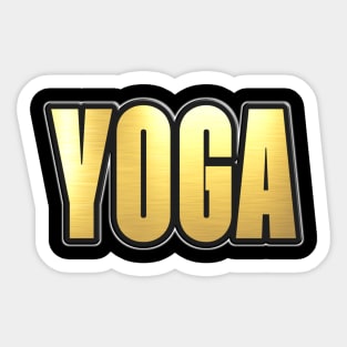 Shiny black and Gold YOGA word ver6 Sticker